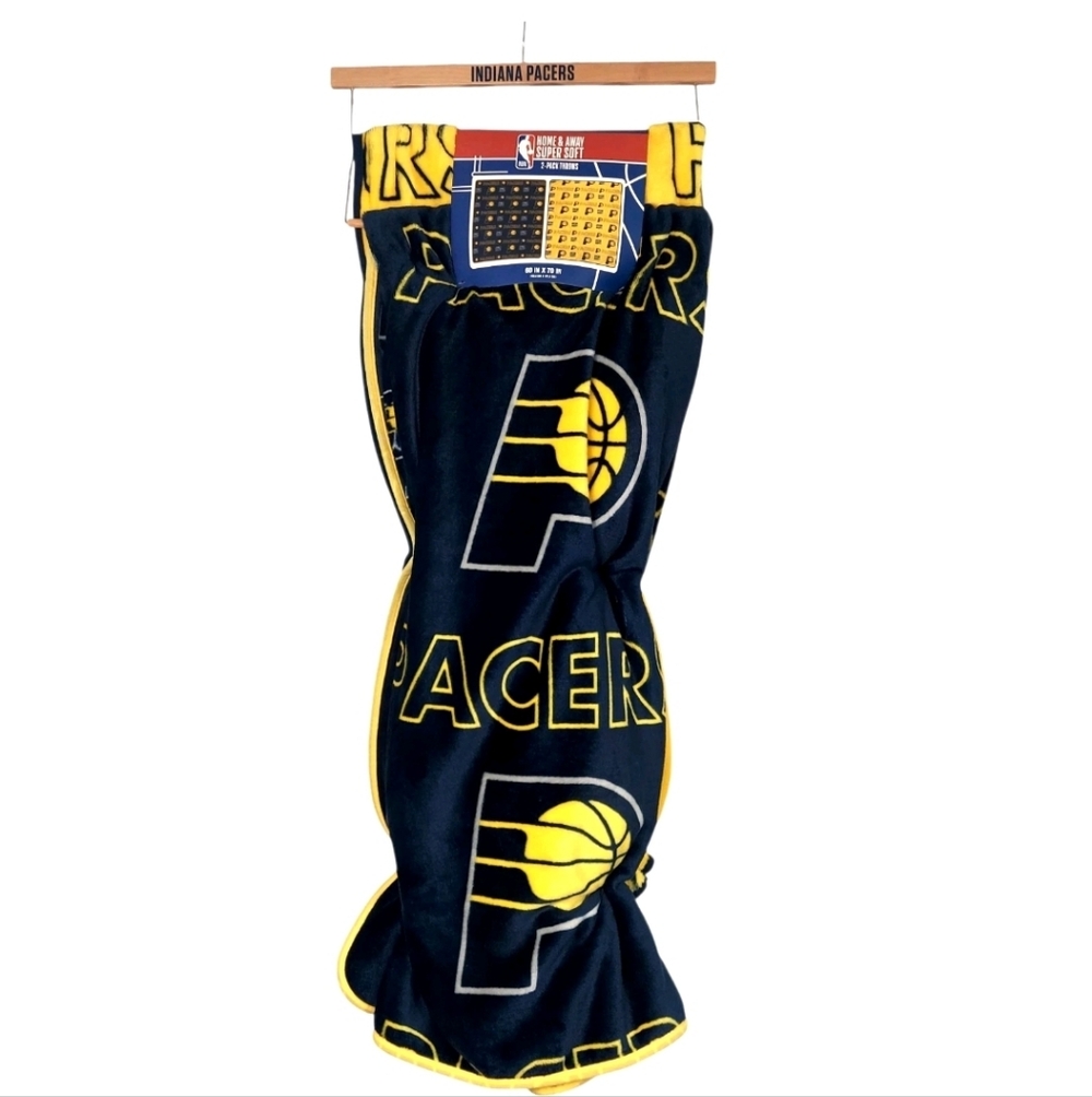 Indiana Pacers 2 Pack Throw Blankets 60 x 70 Home & Away Super Soft Plush New